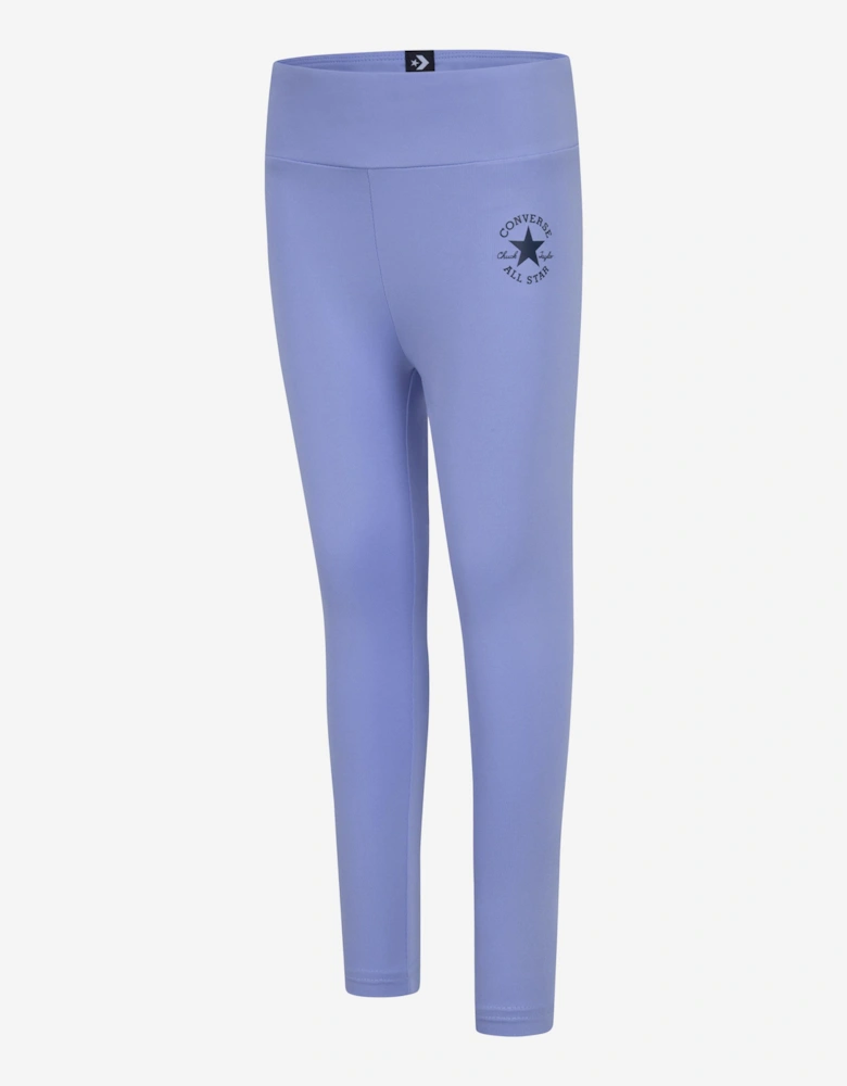 Girls Chuck Patch High Rise Leggings in Blue