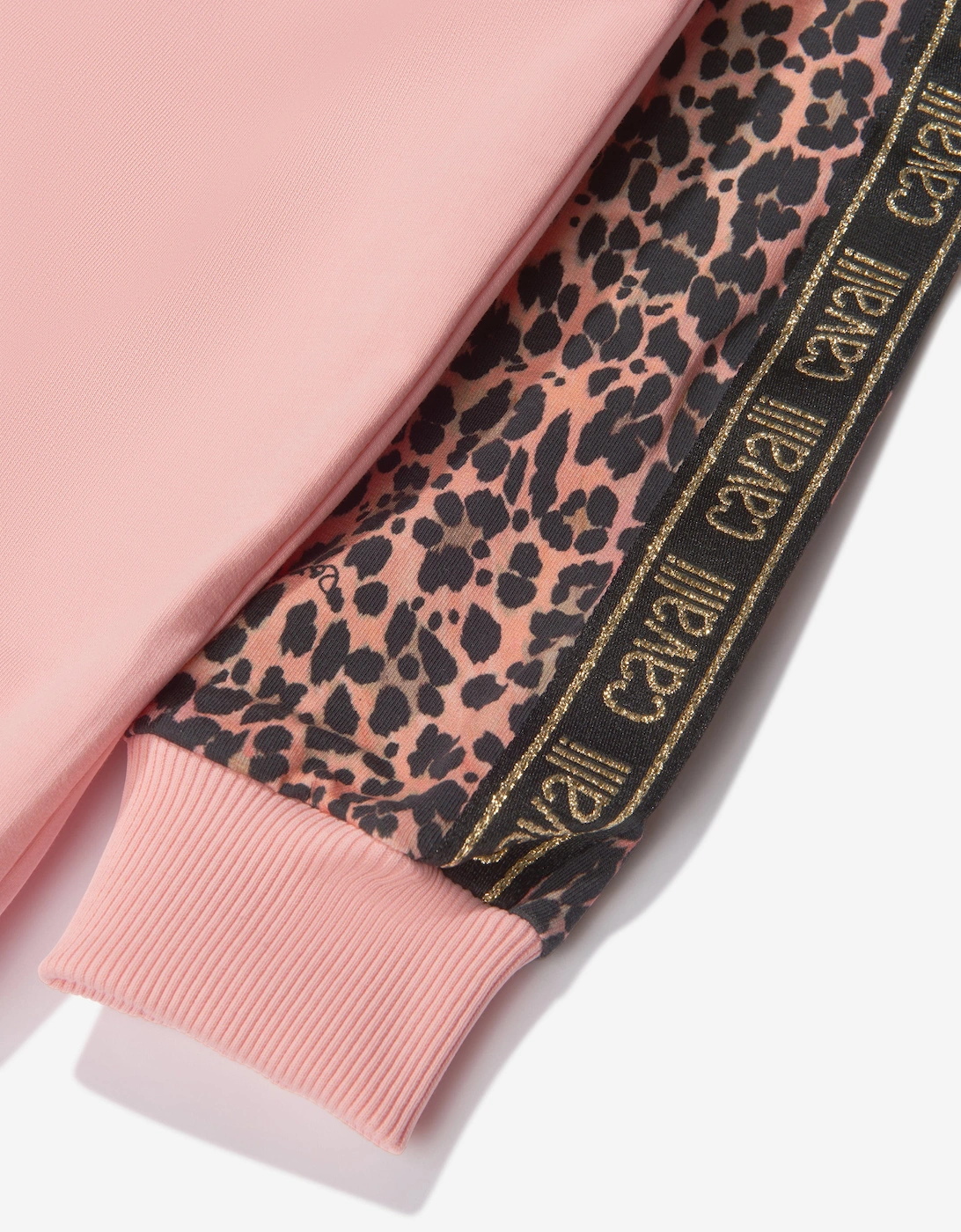 Girls Cotton Leopard Print Logo Hoodie