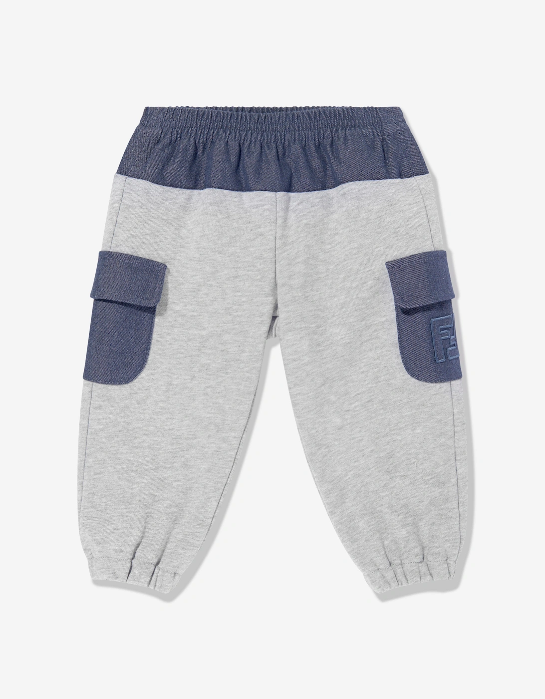 Baby Boys Denim and Jersey Joggers in Grey, 5 of 4