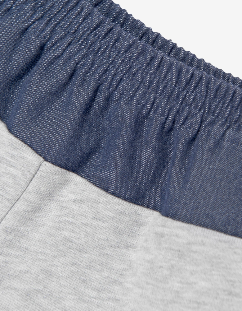 Baby Boys Denim and Jersey Joggers in Grey