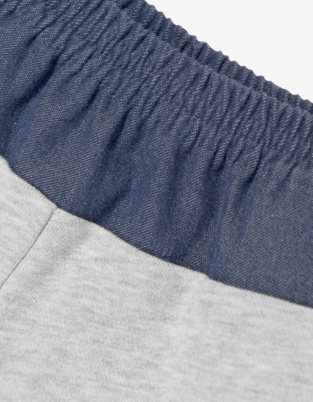 Baby Boys Denim and Jersey Joggers in Grey