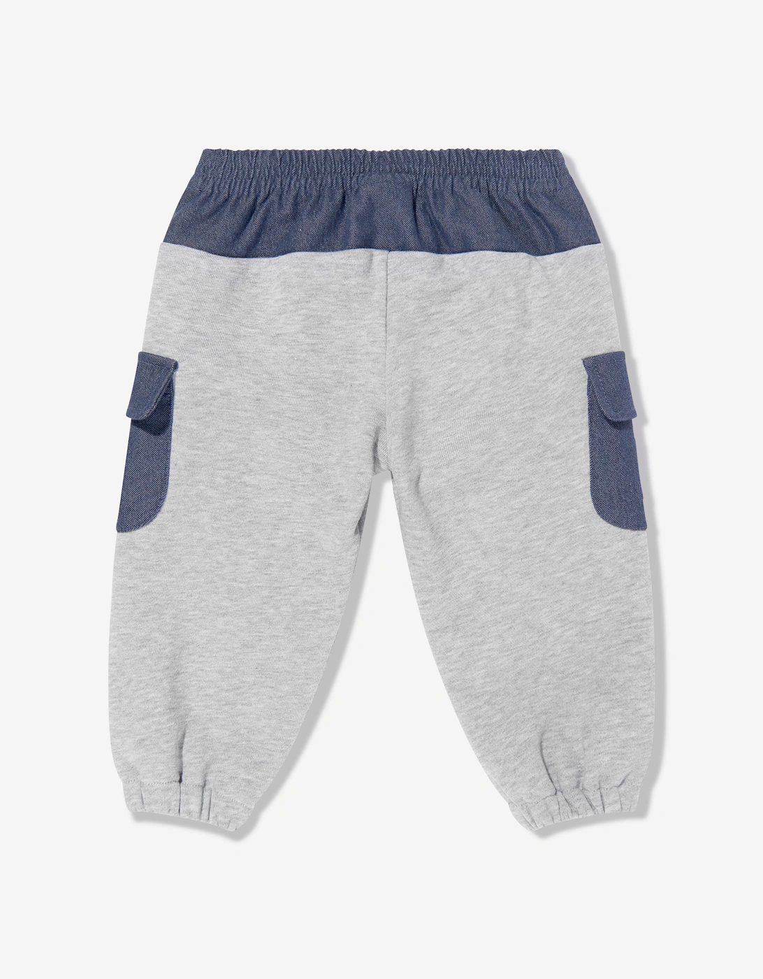 Baby Boys Denim and Jersey Joggers in Grey