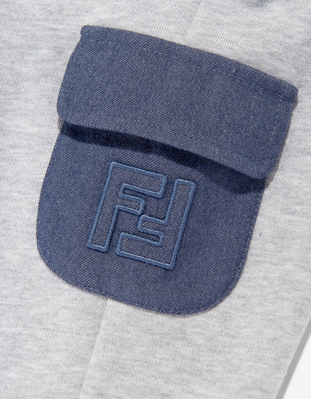 Baby Boys Denim and Jersey Joggers in Grey