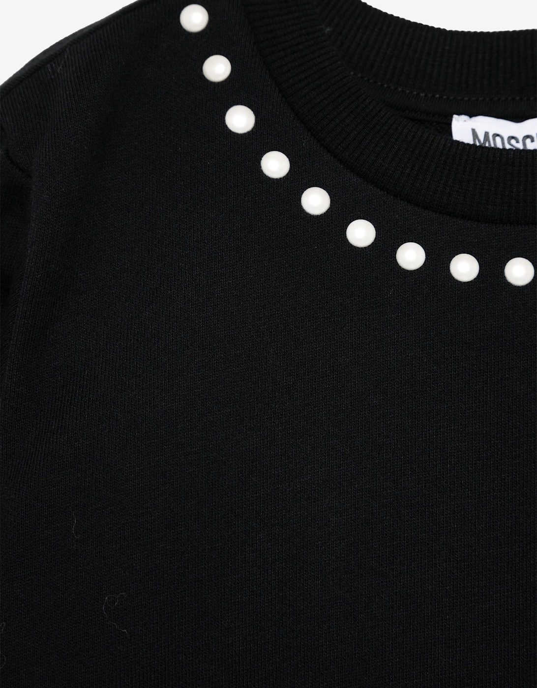 Girls Peace Pearls Sweatshirt in Black