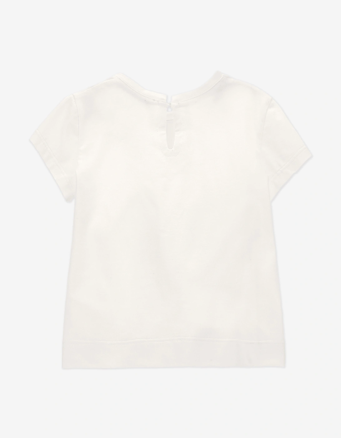 Baby Girls Bow Print T-Shirt in Ivory
