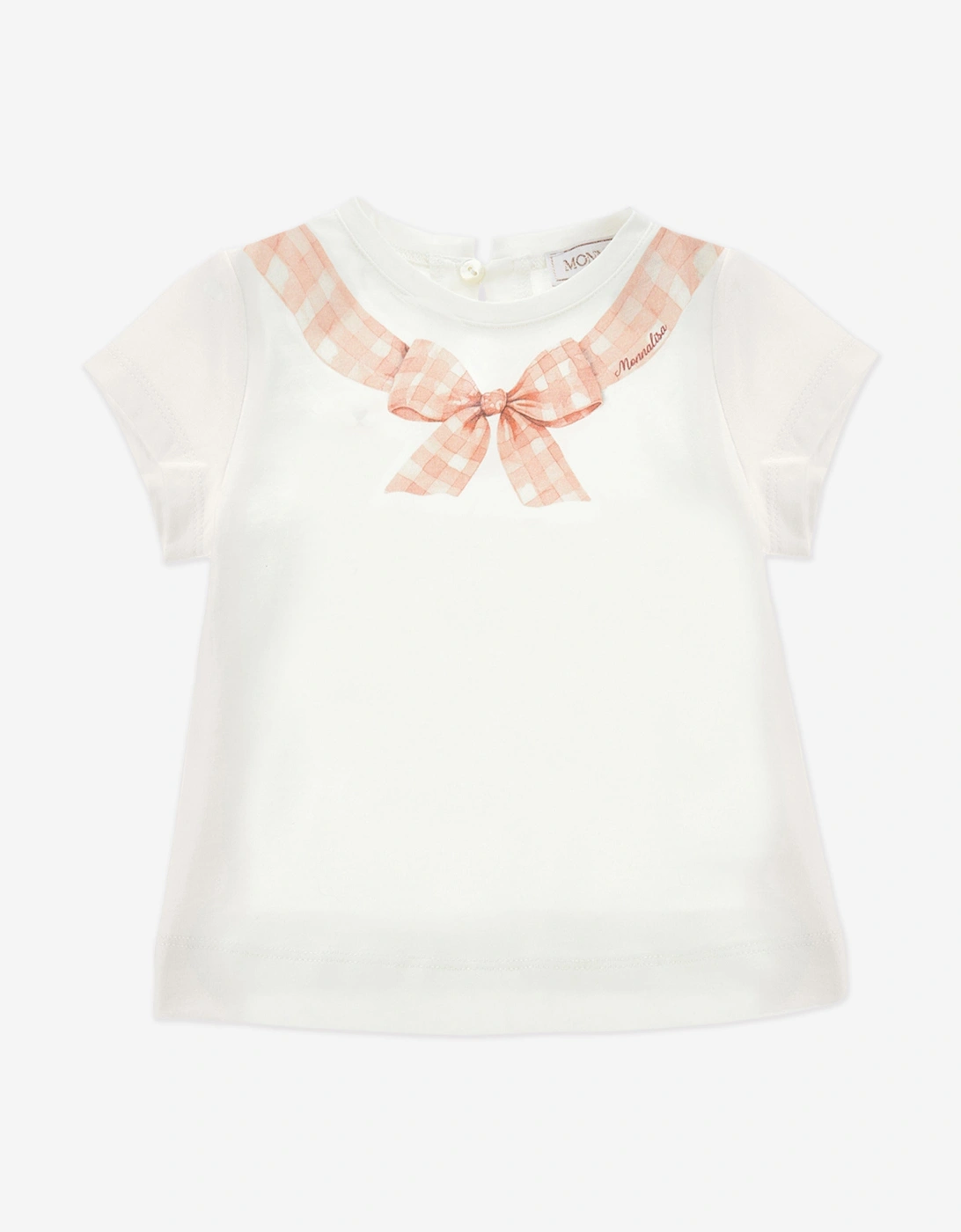Baby Girls Bow Print T-Shirt in Ivory, 3 of 2