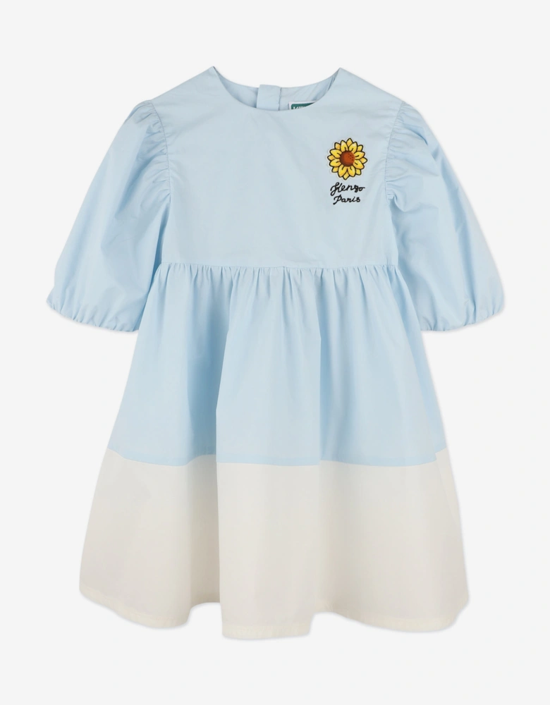 Girls Sunflower Dress in Blue
