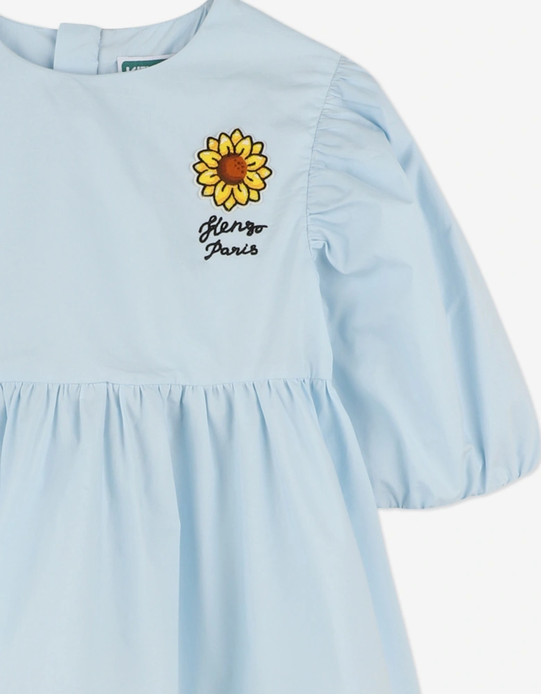 Girls Sunflower Dress in Blue