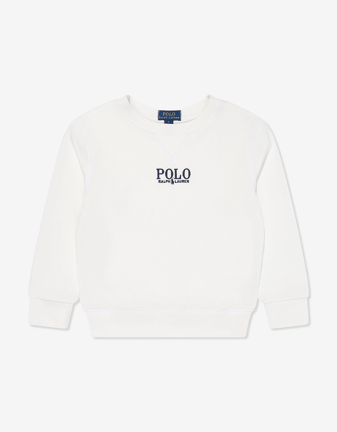 Boys Polo Sweatshirt in White, 6 of 5