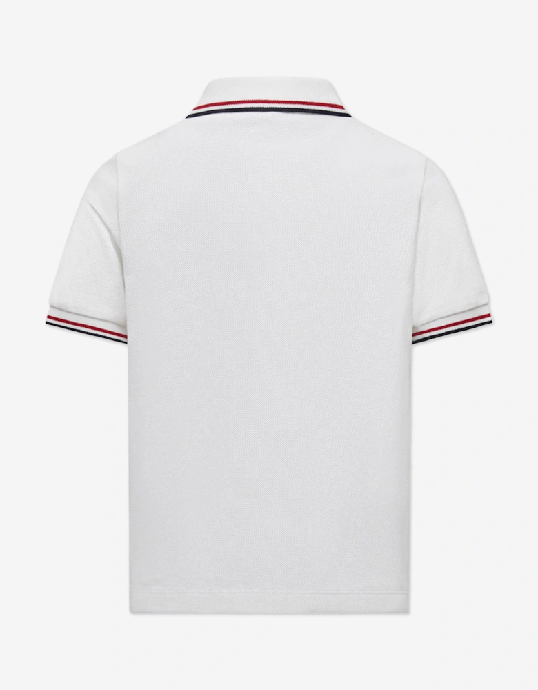 Boys Logo Polo Shirt in Ivory