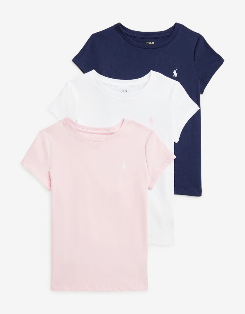 Girls Jersey T-Shirt Set in Multicolour