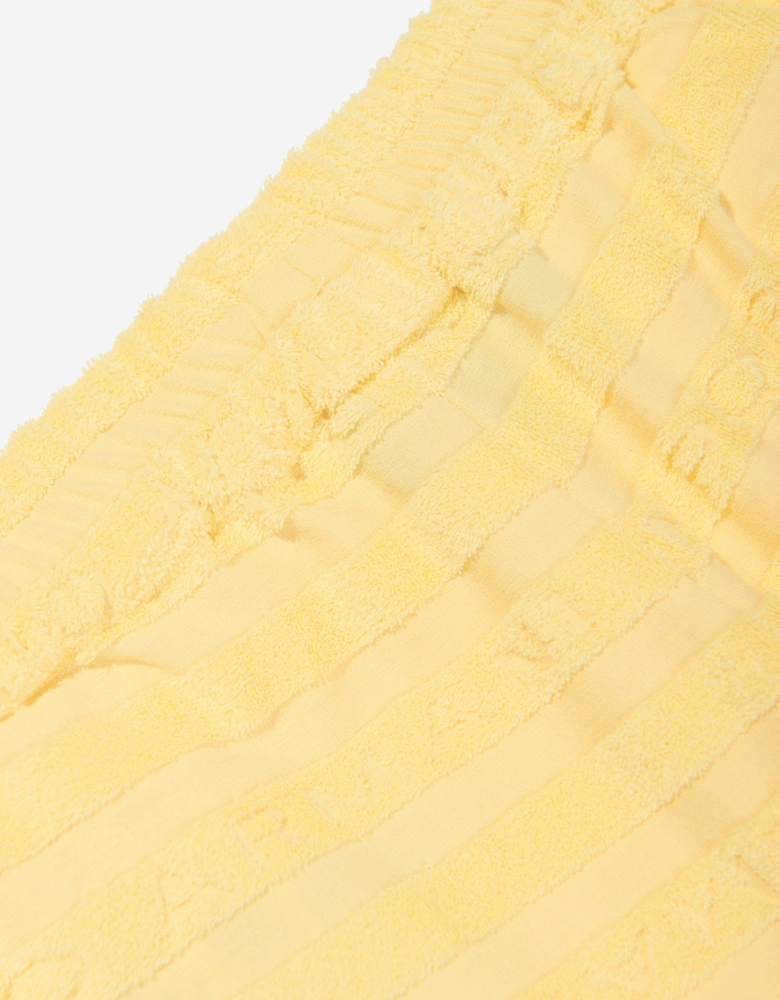 Girls Striped Logo Shorts in Yellow