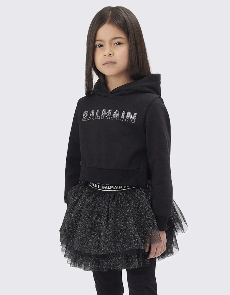 Girls Logo Hoodie in Black