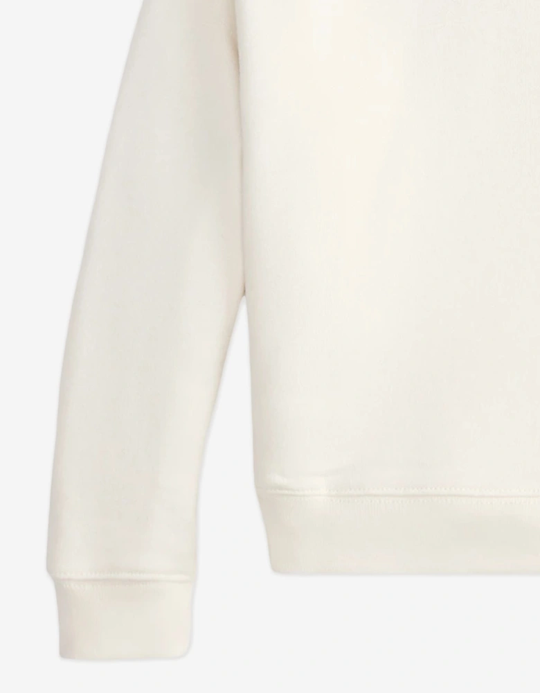 Girls Collared Sweatshirt in Ivory