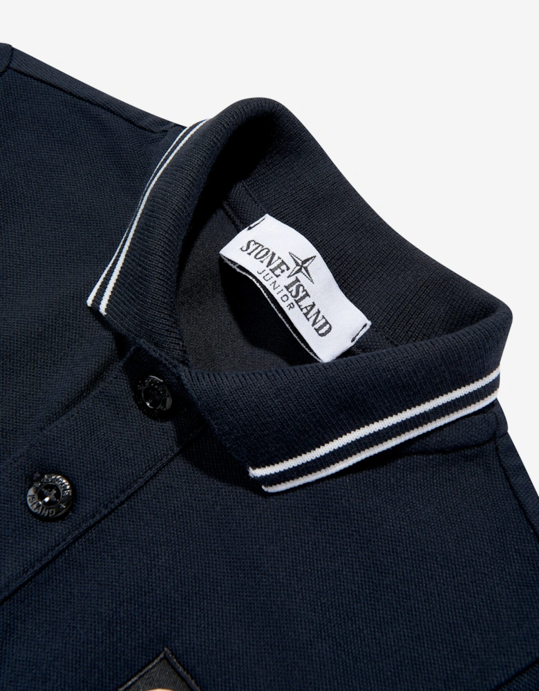 Boys Compass Logo Polo Shirt in Navy