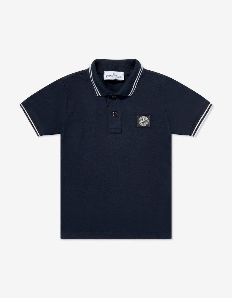Boys Compass Logo Polo Shirt in Navy