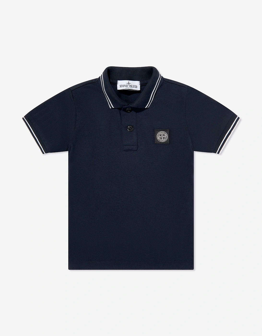 Boys Compass Logo Polo Shirt in Navy, 5 of 4