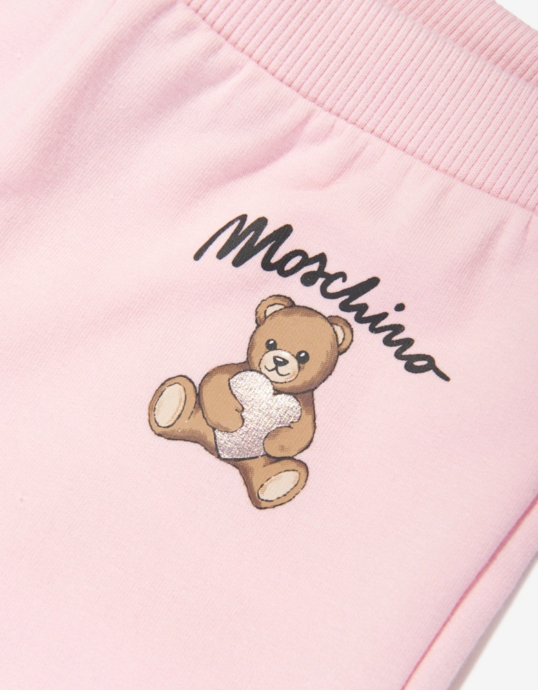 Girls Teddy Bear Logo Joggers in Pink