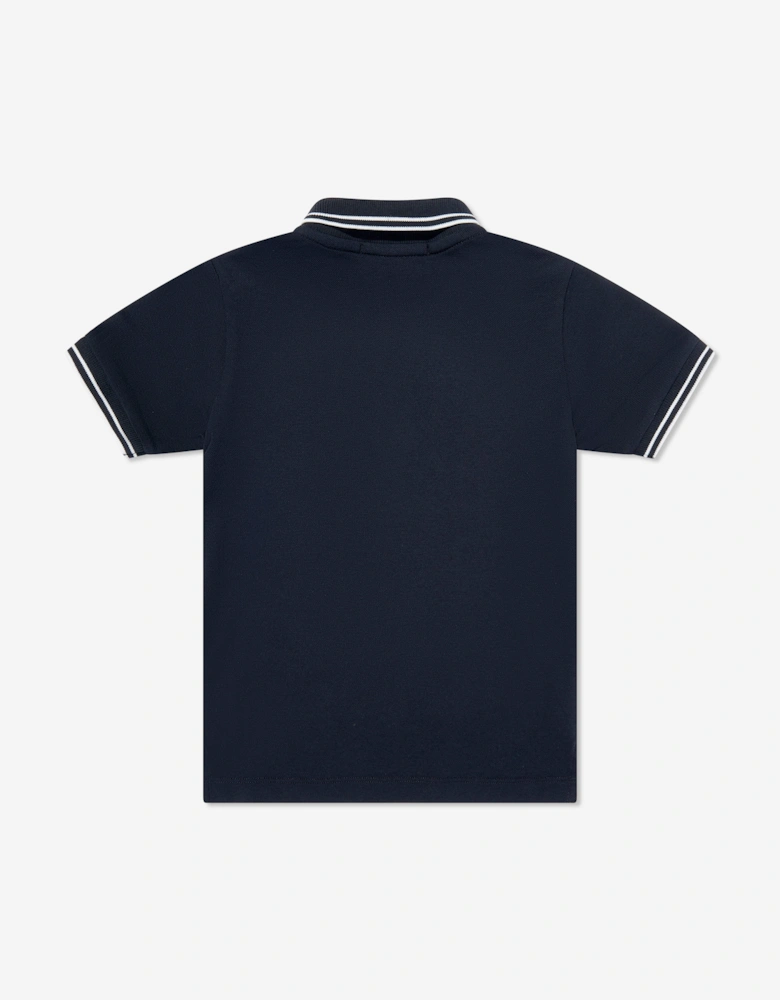 Boys Compass Logo Polo Shirt in Navy