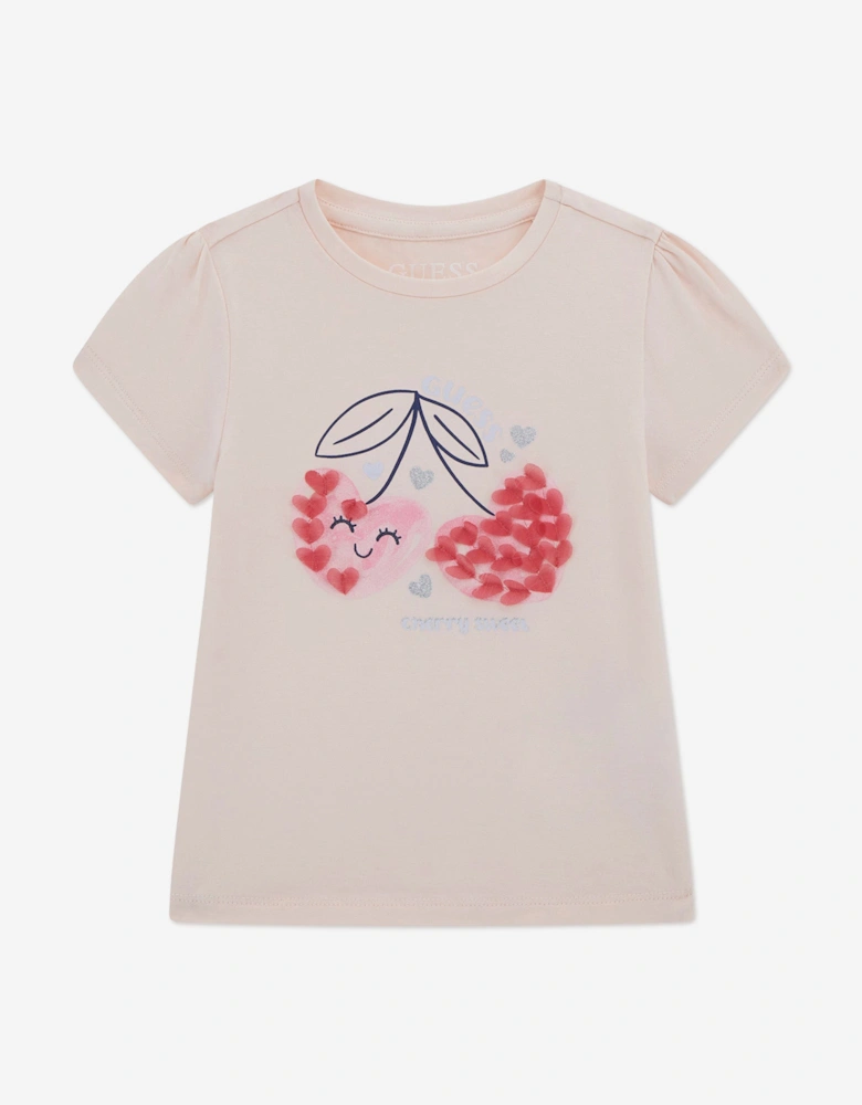Girls Cherry T-Shirt in Pink