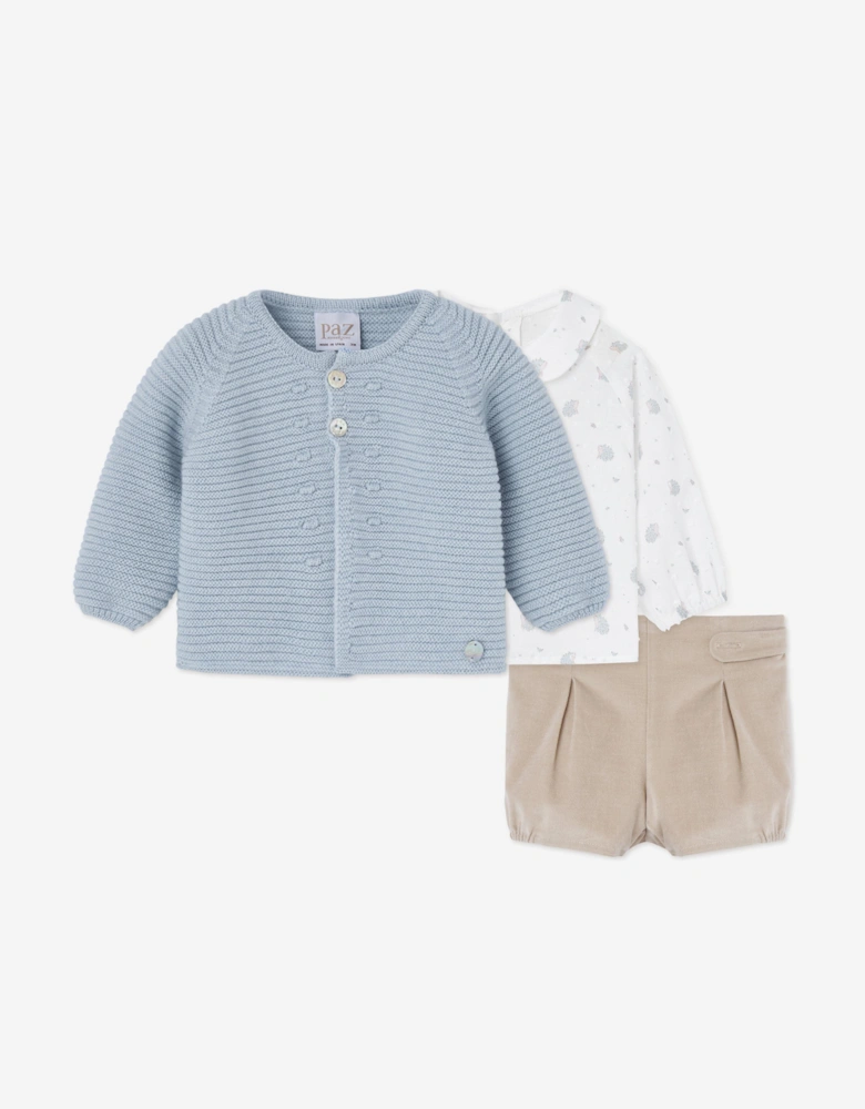 Baby Boys 3 Piece Short Set in Blue