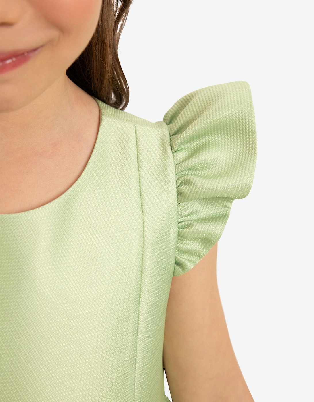 Girls Dress with Matching Floral Bag in Green