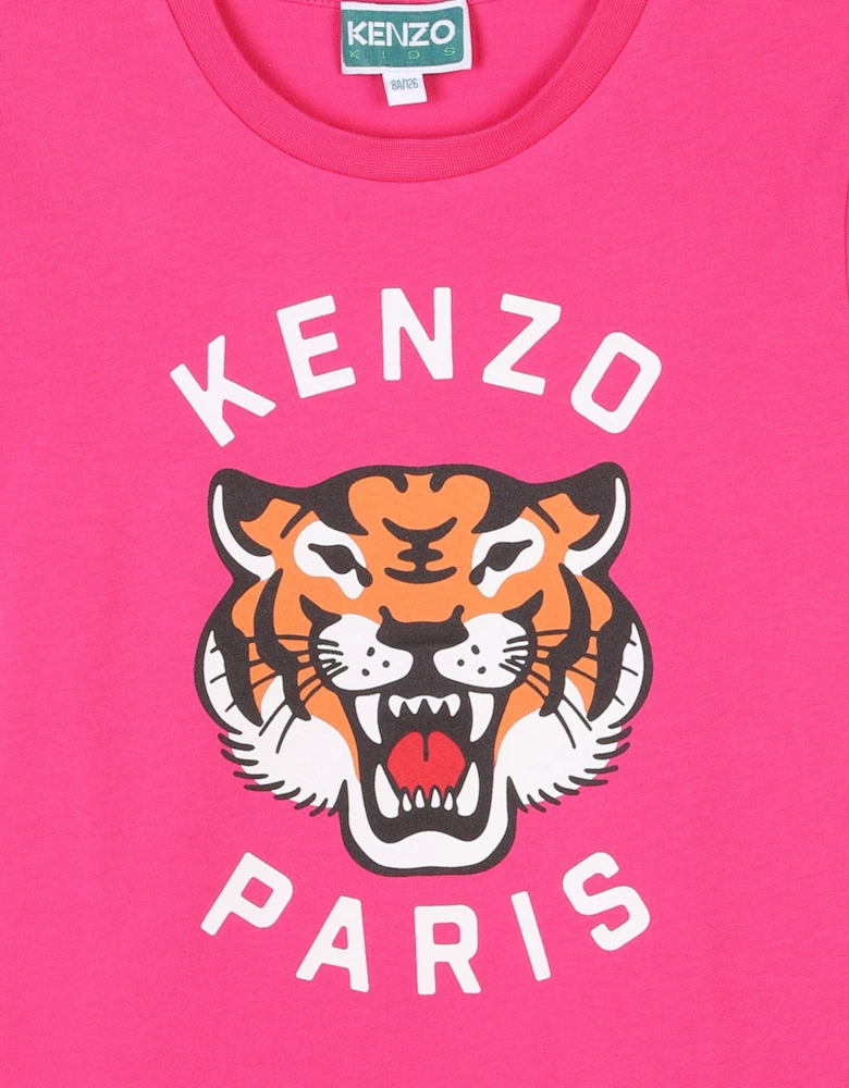 Girls Tiger T-Shirt in Pink