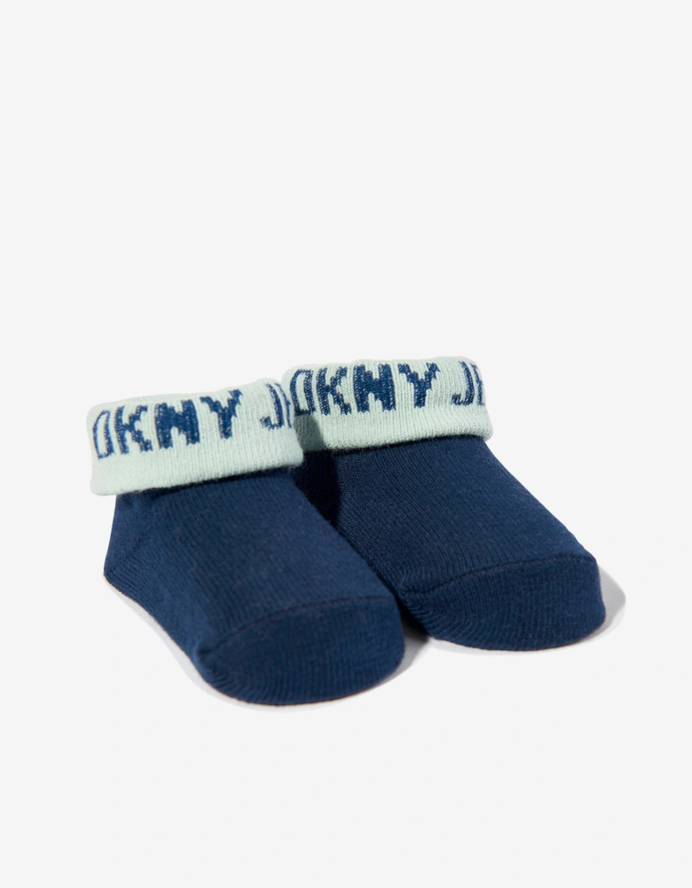 Baby Boys Bibs and Socks Set in Navy