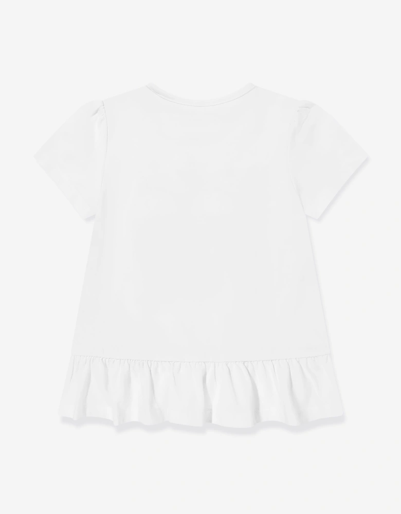 Girls Floral Logo T-Shirt in White