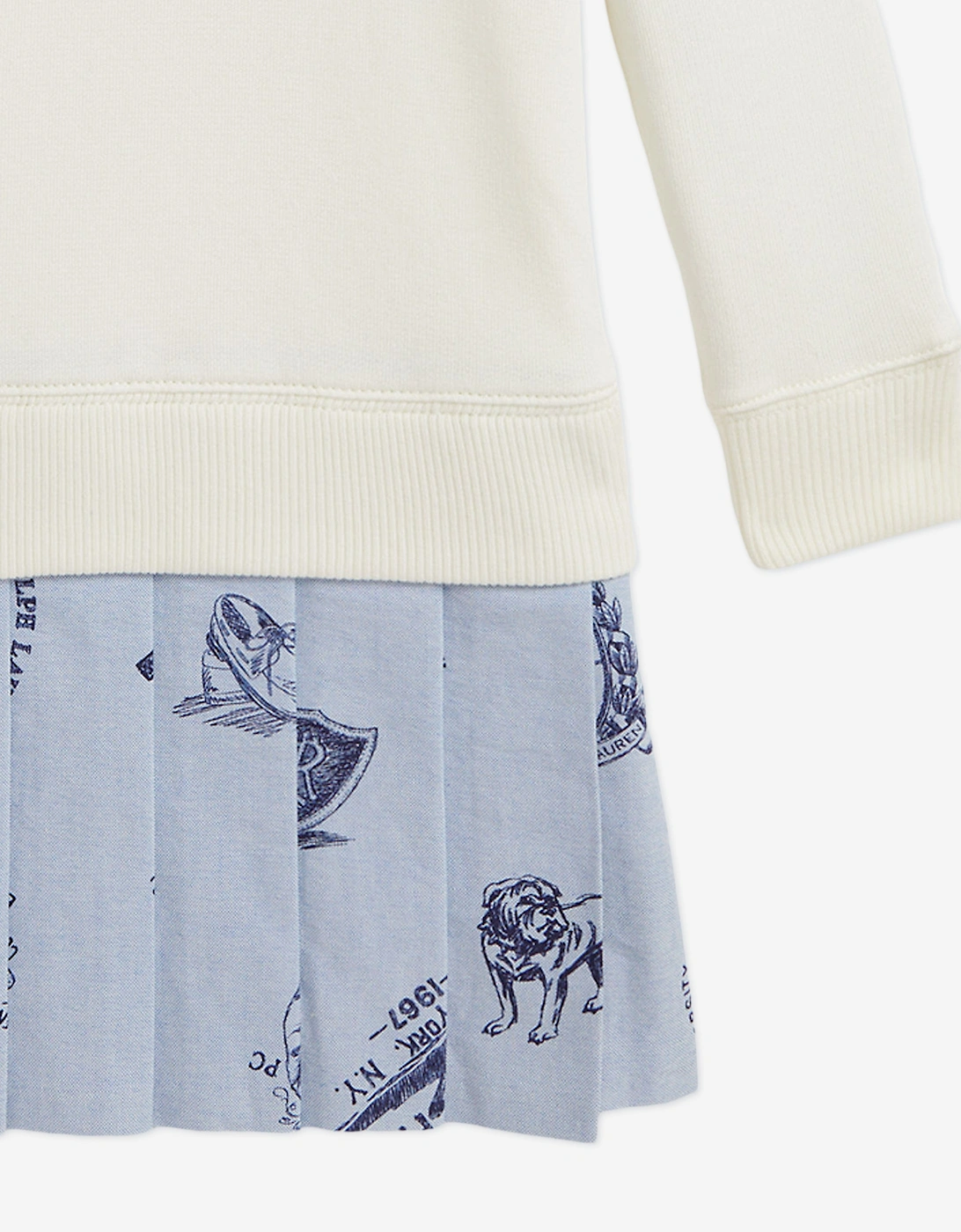 Girls Quarter Zip Sweater Dress in Ivory
