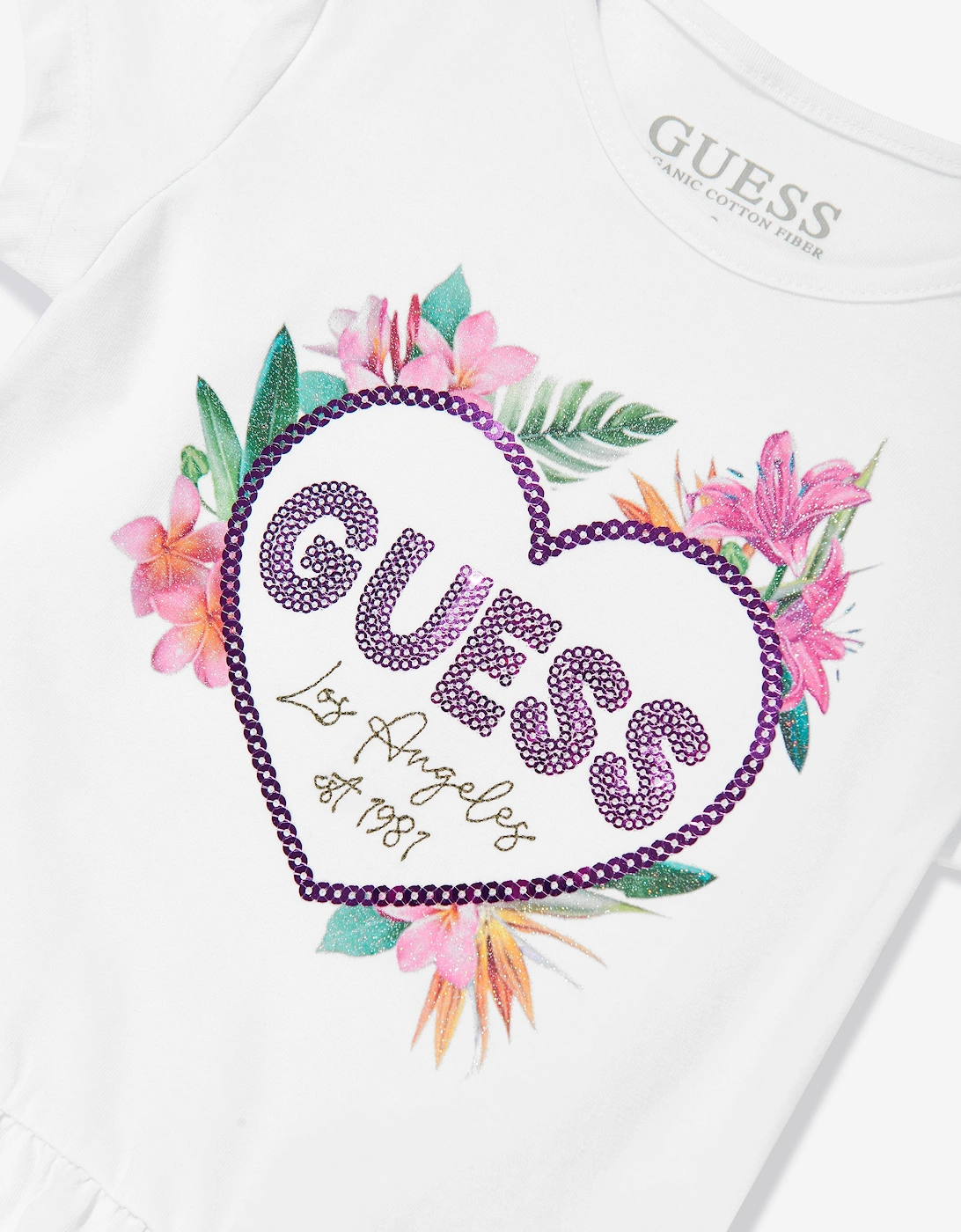 Girls Floral Logo T-Shirt in White