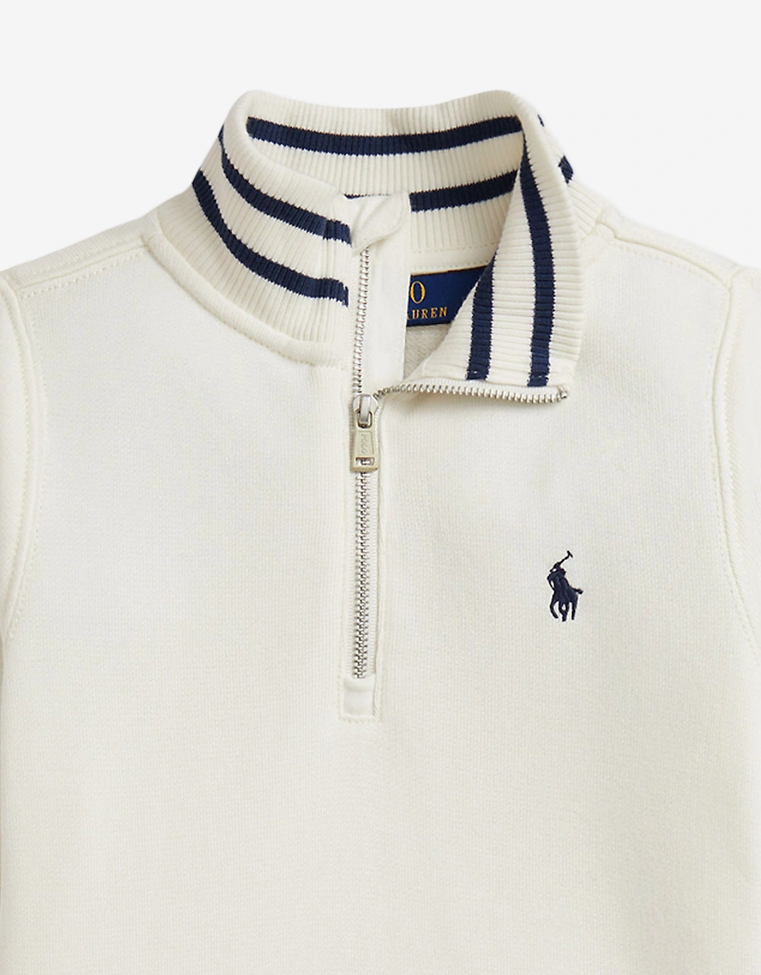 Girls Quarter Zip Sweater Dress in Ivory