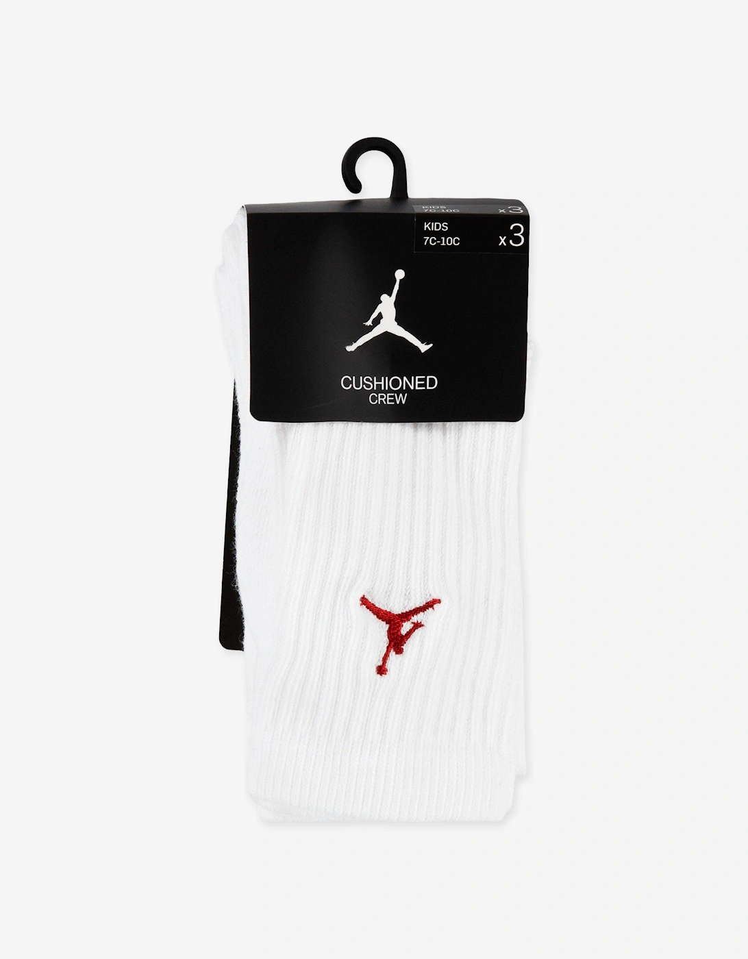 Kids Jumpman Crew Socks Set in White