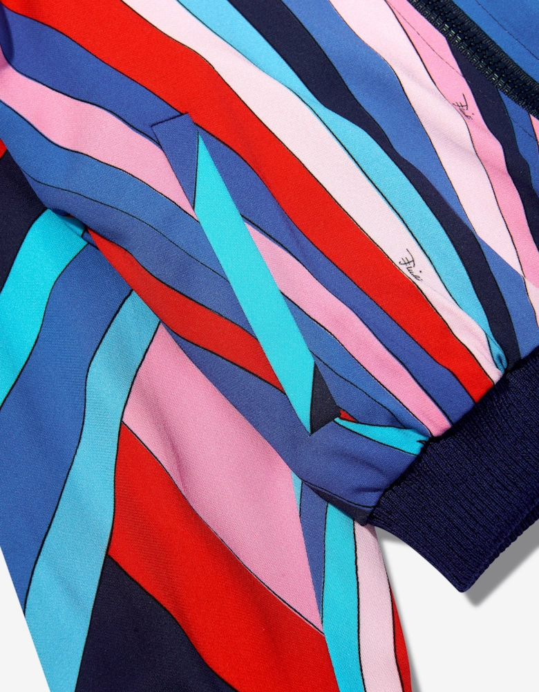 Girls Iride Print Zip Up Jacket in Multicolour