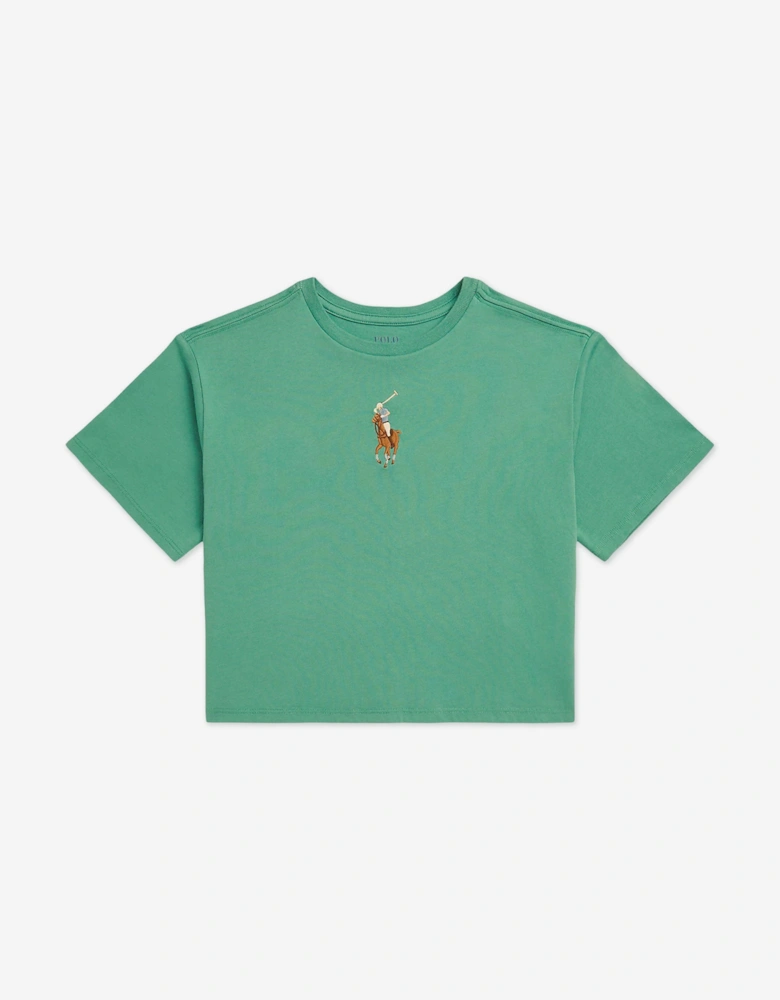 Girls Big Pony T-Shirt in Green