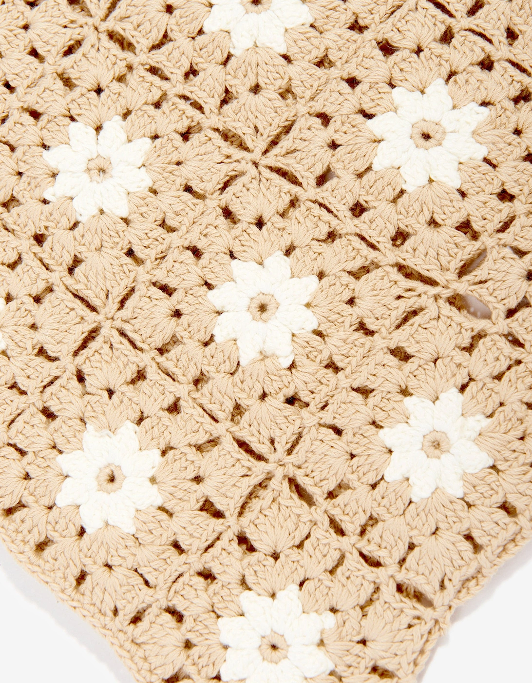 Girls Cascadian Crochet Polo Shirt in Ivory