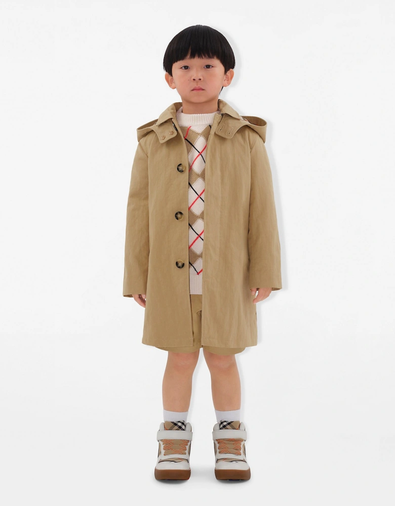 Boys Hadley Trench Coat in Beige