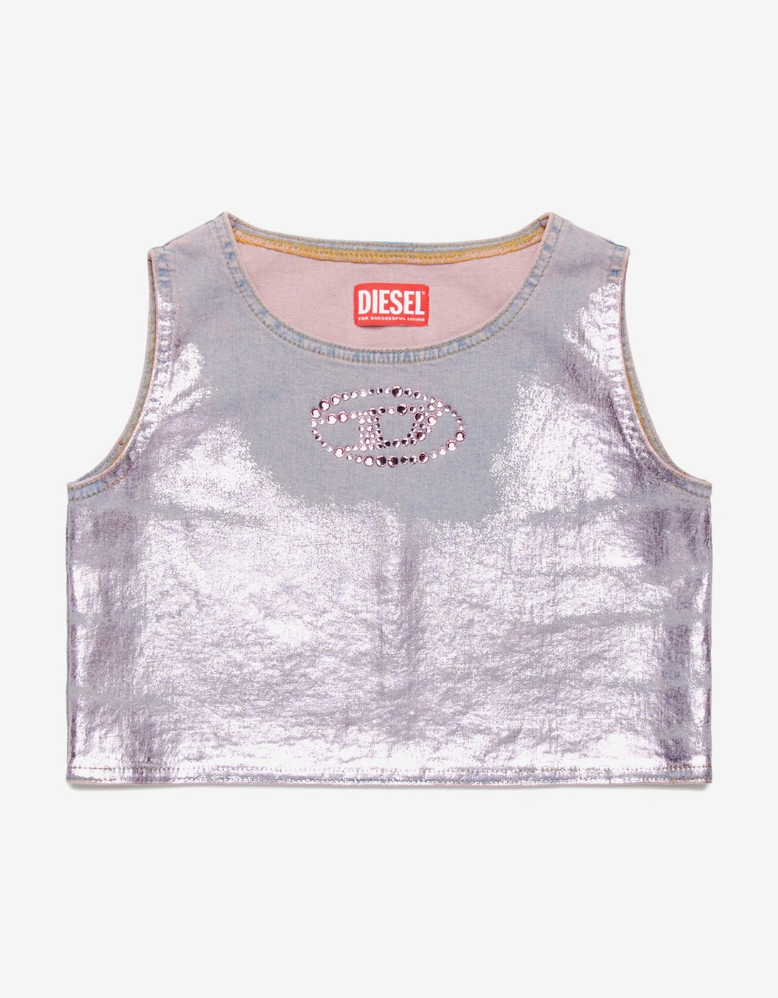 Girls Metallic Coated Sleeveless Top in Pink, 5 of 4