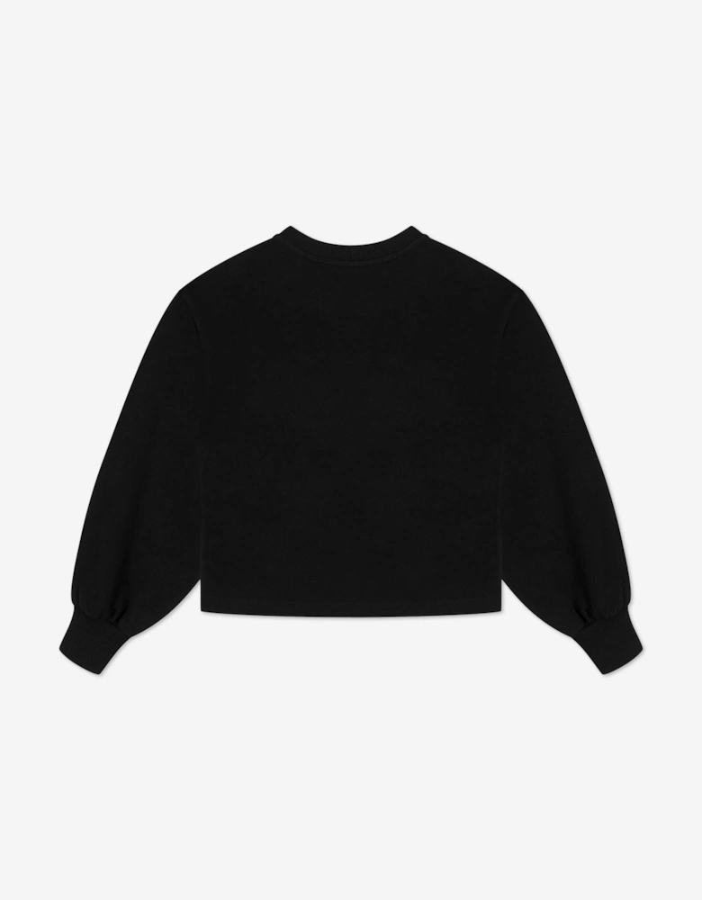 Girls Teddy Bear Logo Sweatshirt in Black