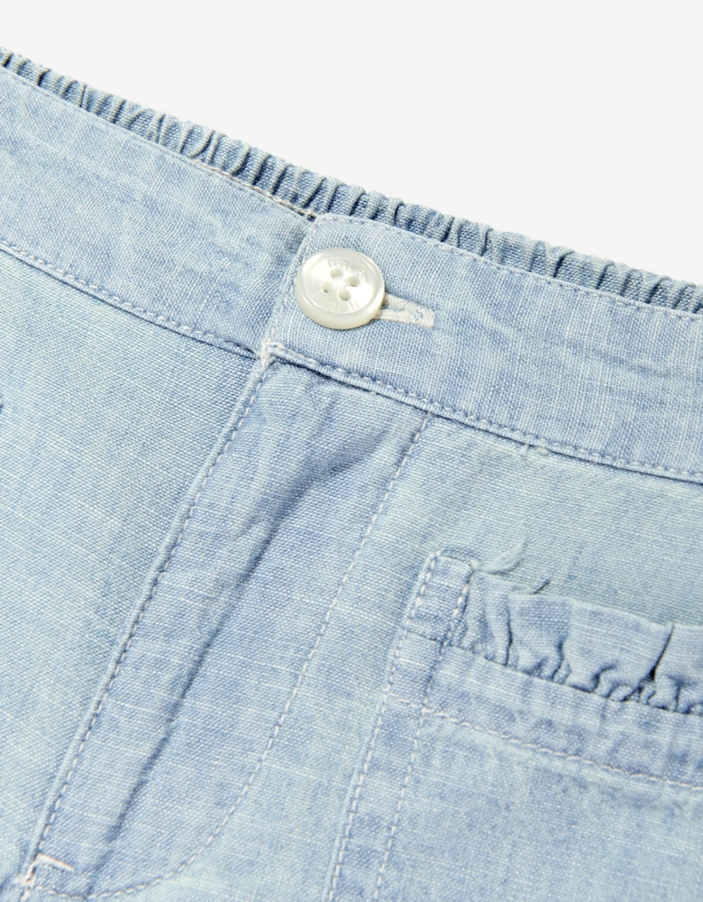 Girls Chambray Trousers in Blue