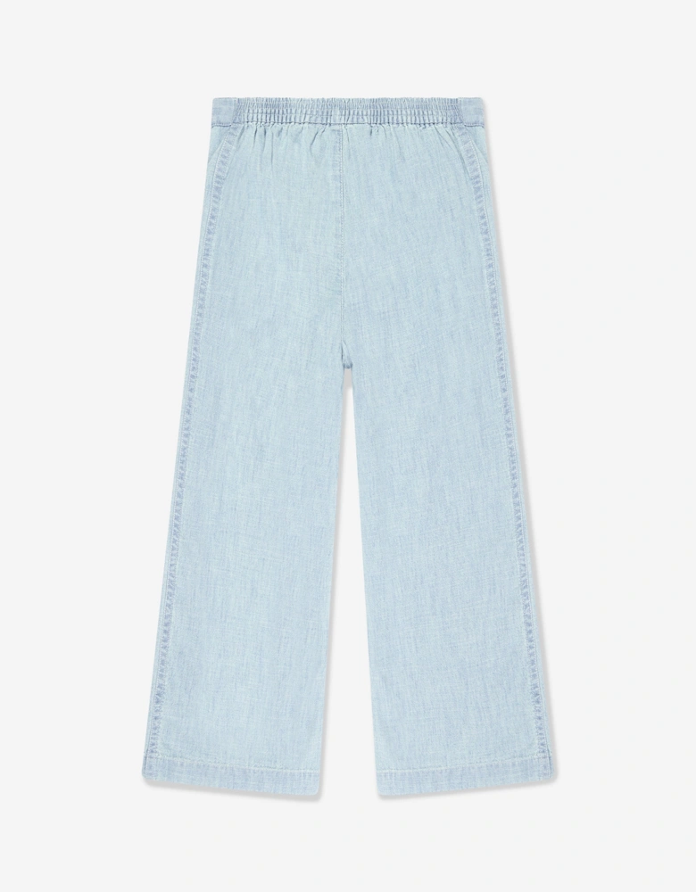 Girls Chambray Trousers in Blue