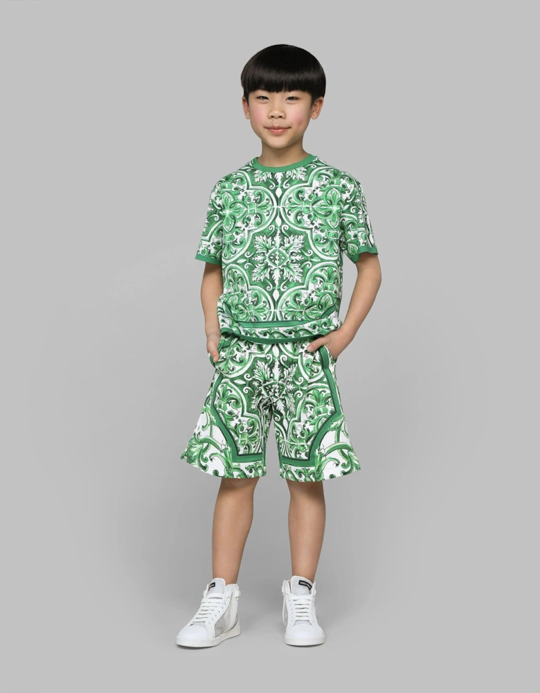 Boys Maiolica Bermuda Shorts in Green