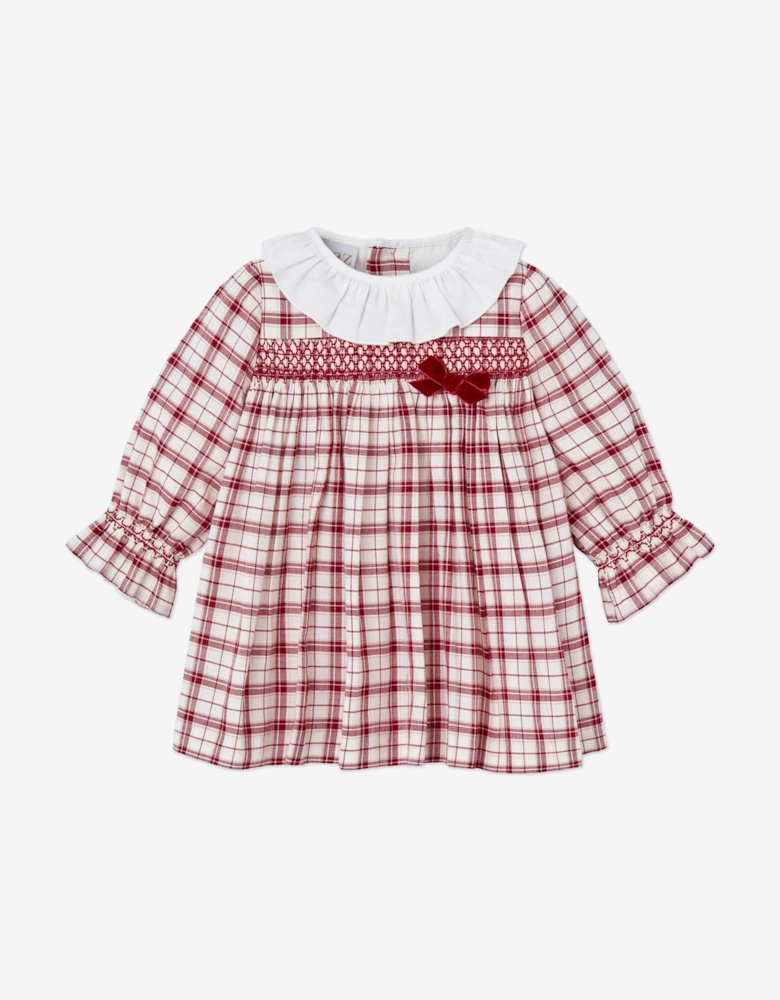 Baby Girls Checked Dress in Red