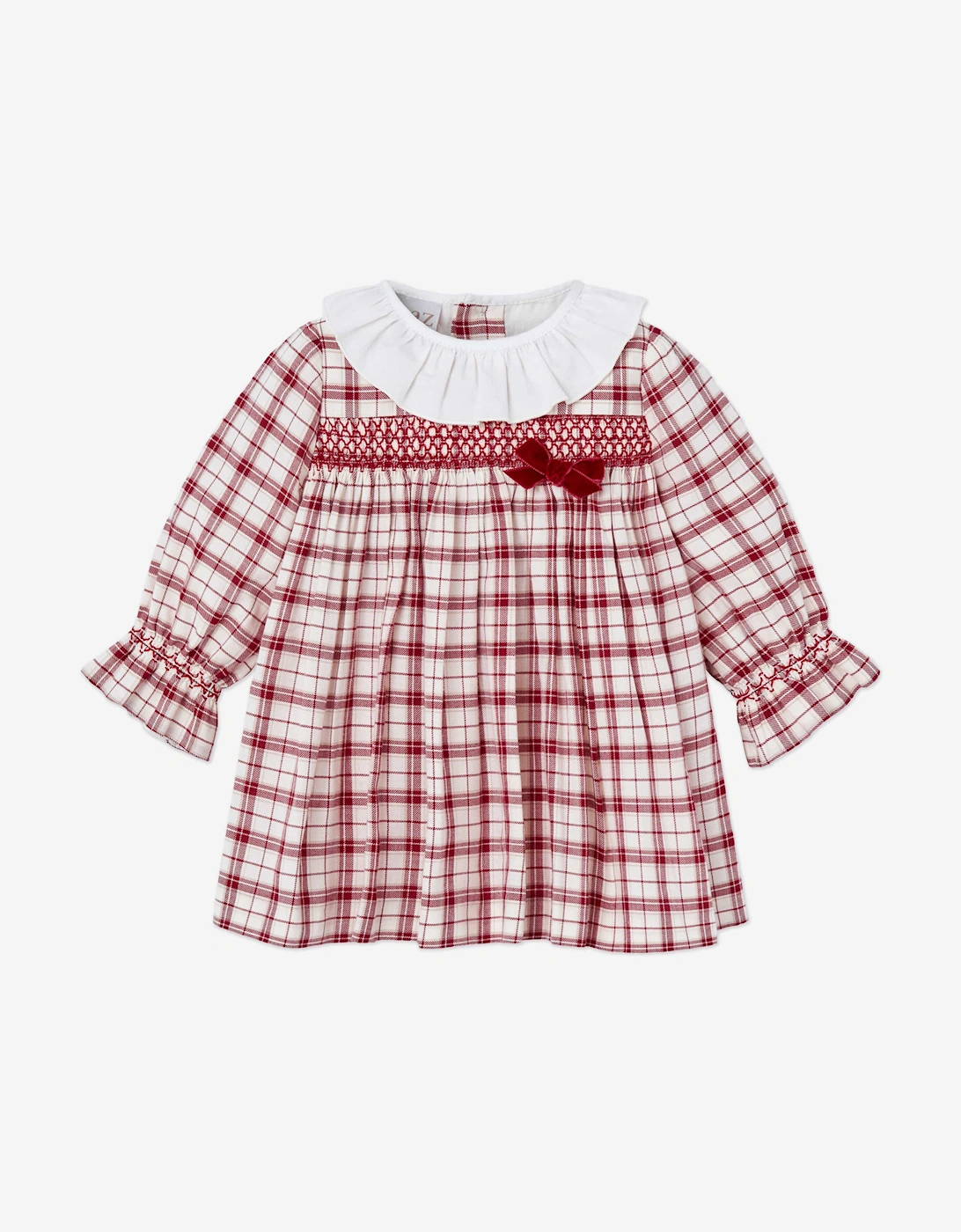 Baby Girls Checked Dress in Red, 5 of 4