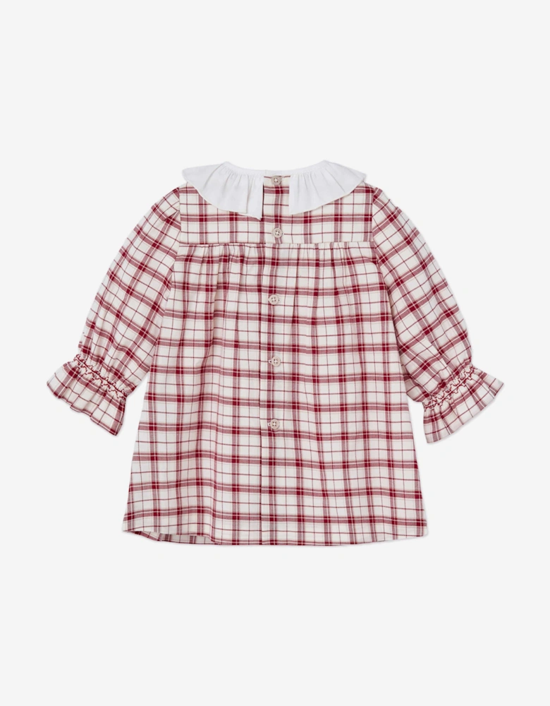 Baby Girls Checked Dress in Red