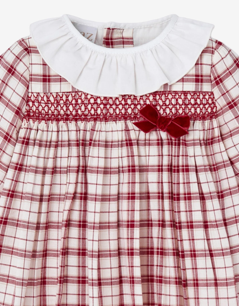 Baby Girls Checked Dress in Red