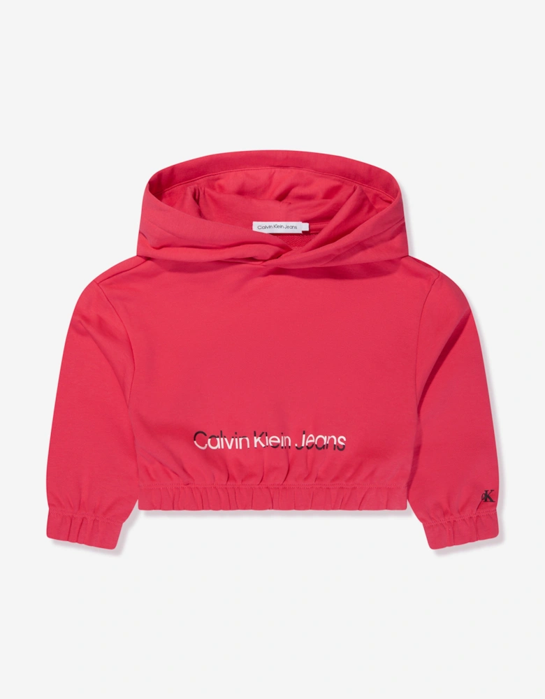 Girls Hero Logo Hoodie in Teaberry