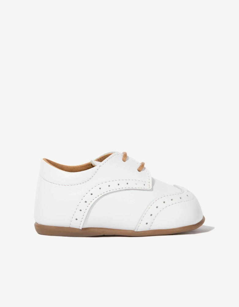 BABYWALKER Baby Boys Leather Lace Up Shoes in White