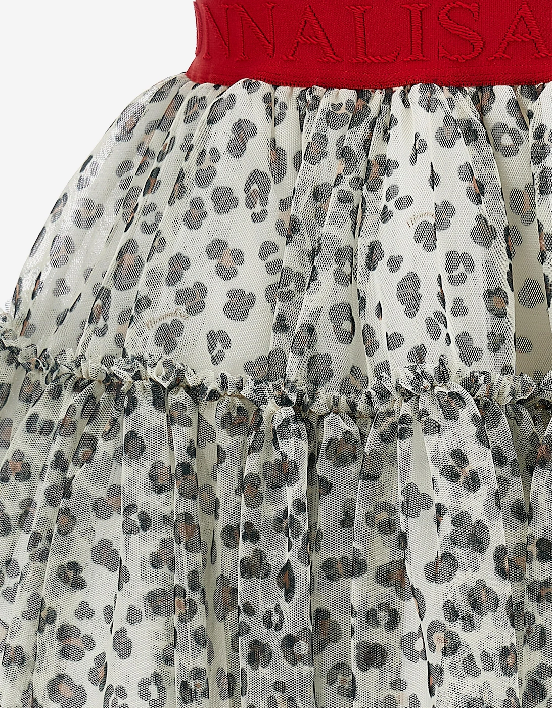 Girls Leopard Tulle Tutu in Beige