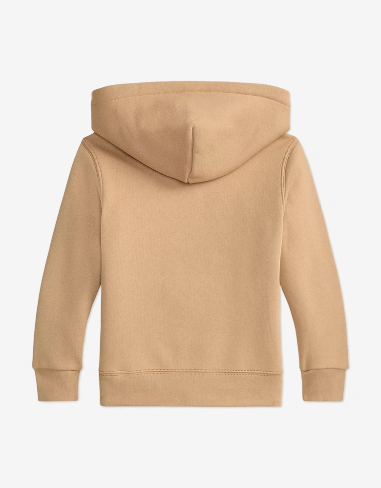 Boys Logo Hoodie in Beige